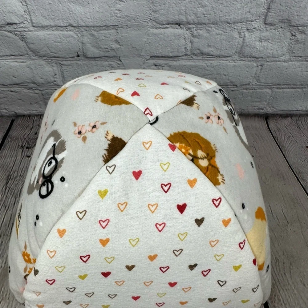 Guinea Pig Handmade Hut Bed Soft Flannel Fleece Hearts Bearded Dragon Rust Cream